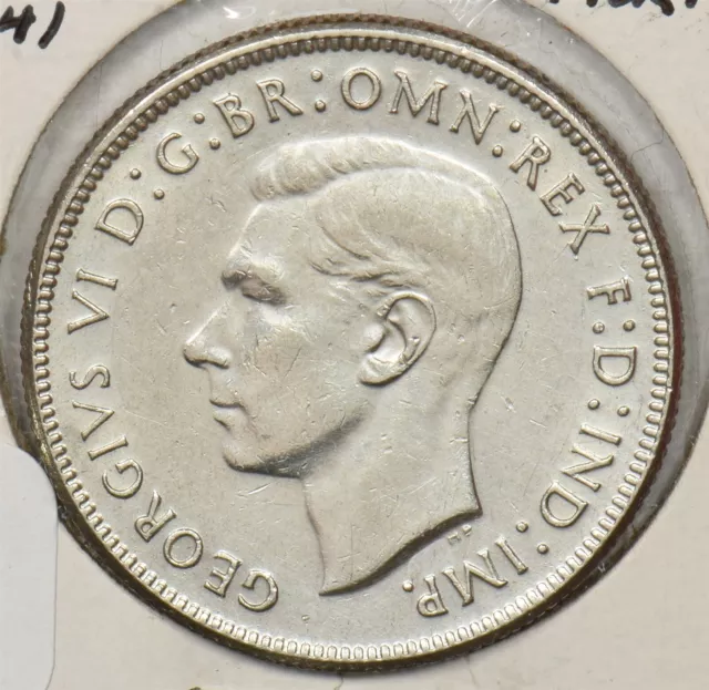 Roughly half dollar size Wolrd Silver Coin 1941 Australia Florin 106452 *SFCOIN
