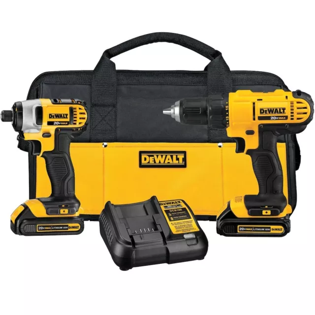 DEWALT DCK240C2 Atomic 20V Max Cordless Drill/Driver & Impact w/ batt, chgr &bag