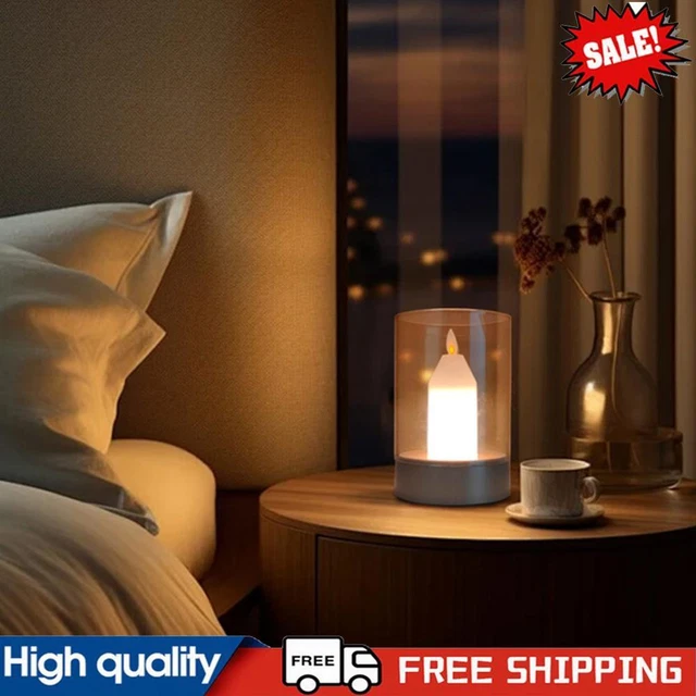 SMART CANDLE LIGHT TypeC Dimmable Desk Lamp PIR Motion Sensor Home