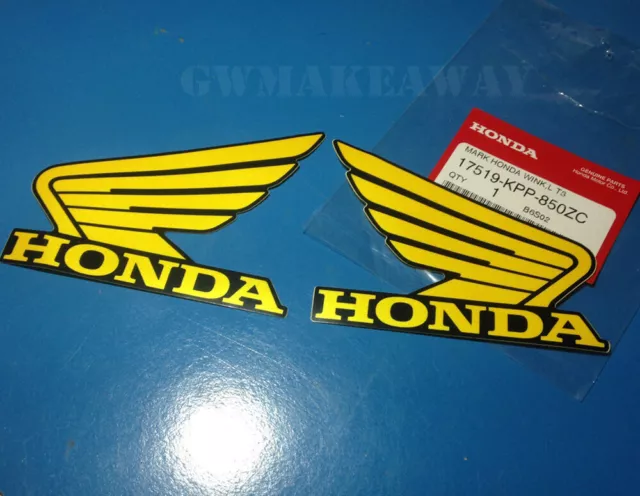 Honda wing Logo Vinyl Decal mark Window Sticker Motorcycle 100MM yellow black