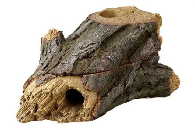 Hobby Wood Cave 2 Baumstumpf mit Deckel Höhle Deko Versteck Reptilien Terrarium