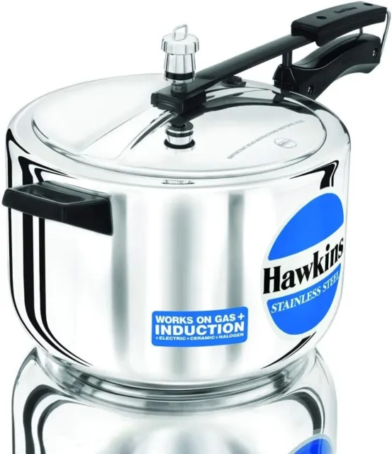 Hawkins Stainless Steel Induction Compatible Pressure Cooker, 8 Litre Capacity,