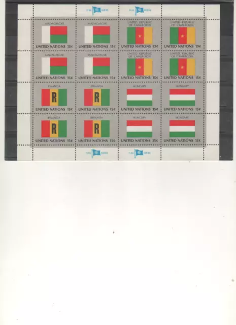 Naciones Unidas Minipliego con banderas Hungr y otros sellos nuevos (según foto)
