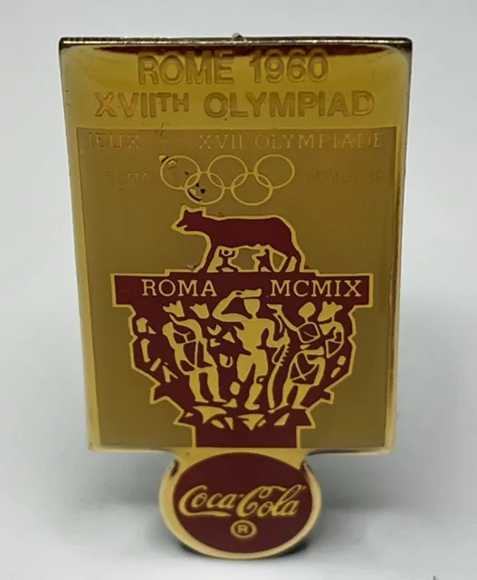 1960 Rome Olympic Pin ~ Sponsor ~ Coca Cola ~ Coke ~ Commemorative Poster