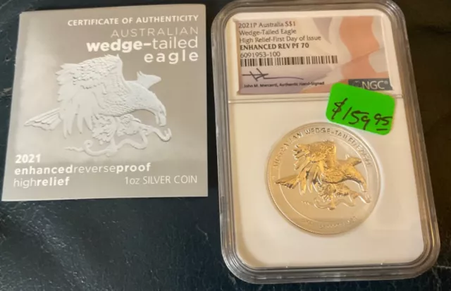 Australia 2021 Wedge-Tailed Eagle Enhanced Reverse Proof SKU NV093