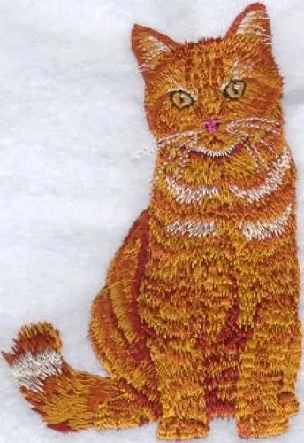 Embroidered Fleece Jacket - Orange Tabby Cat I1054 Sizes S - XXL