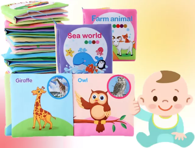 6 Pcs Intelligence development Cloth Fabric Book Educational Toy for Baby Kid