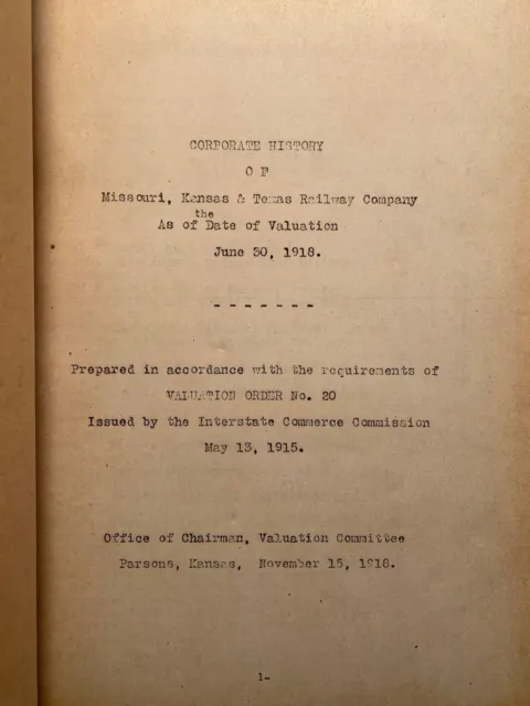 KATY Corporate history of Missouri Kansas & Texas Railway Company as