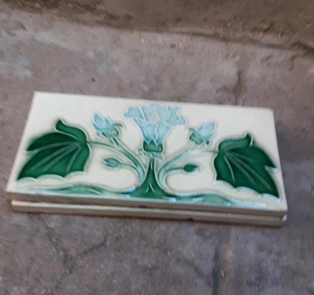 2 Pcs Lot Rare Ceramic Tiles Porcelain Vintage Art Japan  Tiles T.p Mark 5