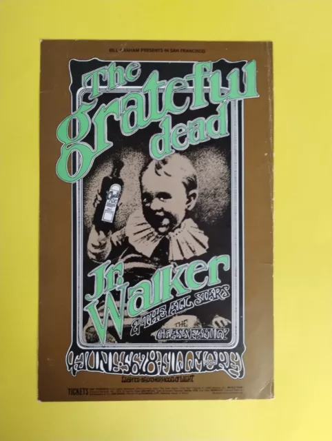 GratefuL Dead Junior WaLker BG176 BiLL Graham FiLLmore 1969 HandbiLL PoStcard
