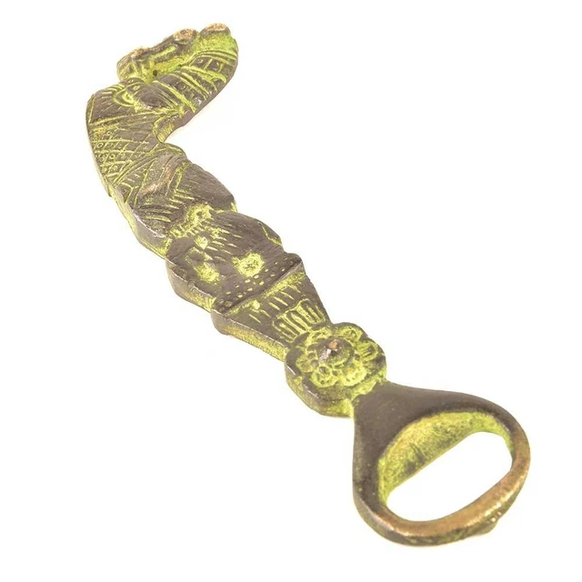 Handmade Brass Dragon Bottle Opener Beer Soda Wine Cork Cap Antique Finish