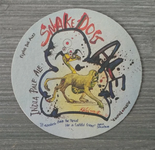 Beer Coaster-Flying Dog Brewery Frederick Maryland-Snake Dog Ale-5505
