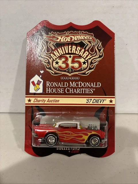 ミニカー Hot Wheels Ronald McDonaldHouseCharities 2002 Hot Wheels '57 CHEVY RED Anniversary 35 Ronald McDonald