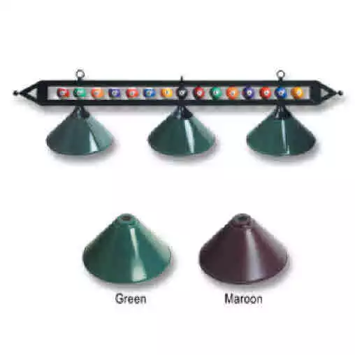 Metal Pool Snooker Billiards Table LIGHT - Black Pool Ball Rail - 3 x Green Ligh