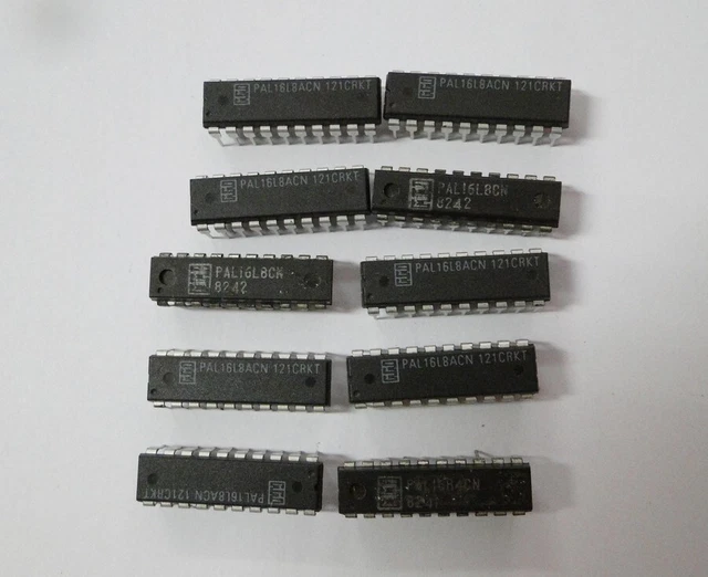 Lot of 10 PAL16L8ACN DIP 20 PIN IC Used NOS ? From Service Company's Spares