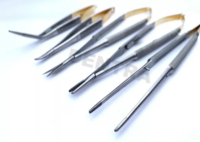 Kit tissulaire porte-aiguille ciseaux microchirurgie dentaire Castroviejo 2