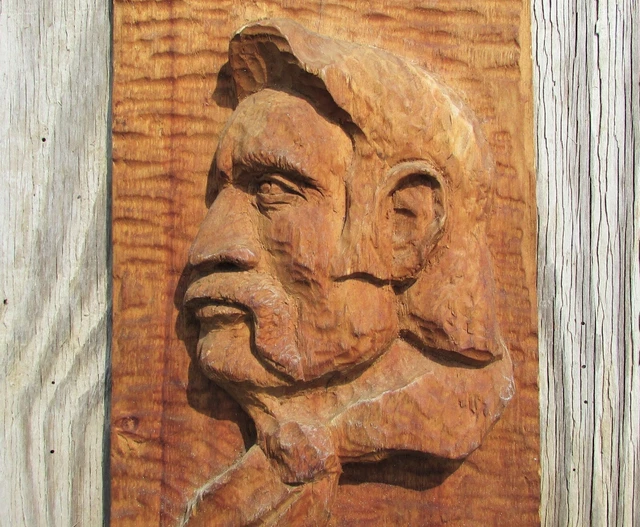 Vintage CARVED WOOD COWBOY WOODEN SALOON WESTERN ART bar sign ranch sculpture