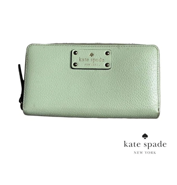 Kate Spade Neda Grey Street Pillbox Leather Clutch Wallet