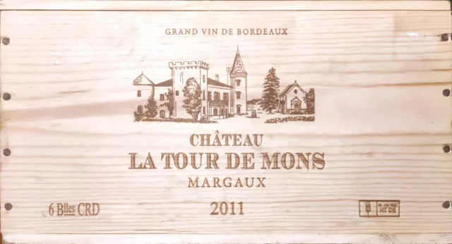2011 caisse 6 bouteilles MARGAUX Château Tour de Mons vin Bordeaux Cru bourgeois