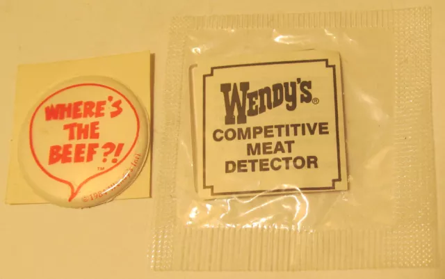 Wendy's 1984 'Where's the Beef' Puffy Sticker & Competitive Meat Detector
