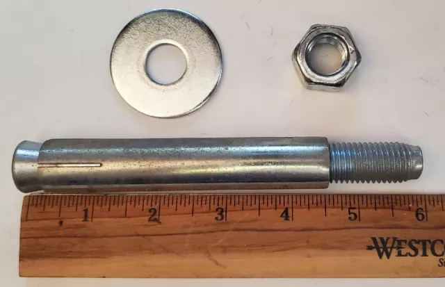 9 Concrete Wedge Anchor Bolt 1/2" x 5 7/8" Nut Washer Stainless Steel  304