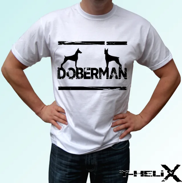 Doberman logo - dog t shirt top tee design - mens womens kids baby sizes