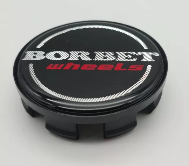 Borbet Wheels 60 mm Nabendeckel Nabenkappe Felgendeckel schwarz rot (59mm)