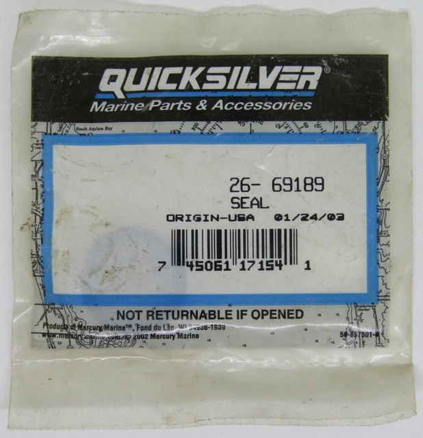 NEW QUICKSILVER MERCURY Marine Boat OEM Seal Part No. 2669189 19.99