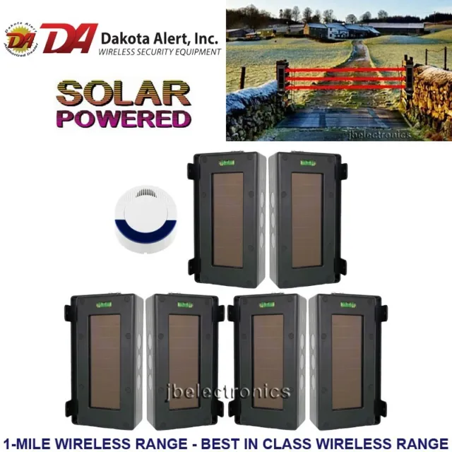 Dakota Alert Sba-4000 Break Beam Driveway Alarm + 3 Sets Solar Wireless Sensors