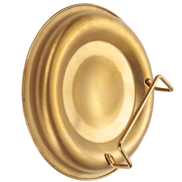 Soporte para cuchara de sopa de acero inoxidable de pie dorado