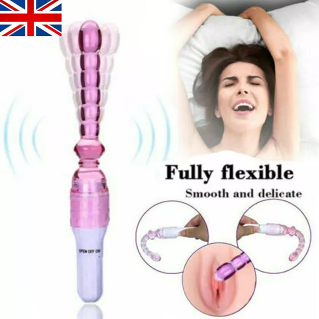 UK Waterproof-Anal-Plug-Massager-Dildo-Beads-Vibrator-for-Unisex use Lubricants