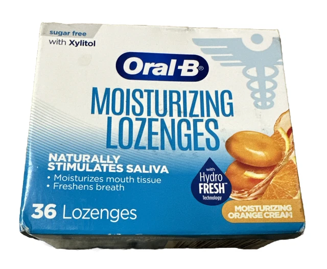 Pastillas hidratantes orales B sin azúcar xilitol, crema hidratante naranja 36 piezas