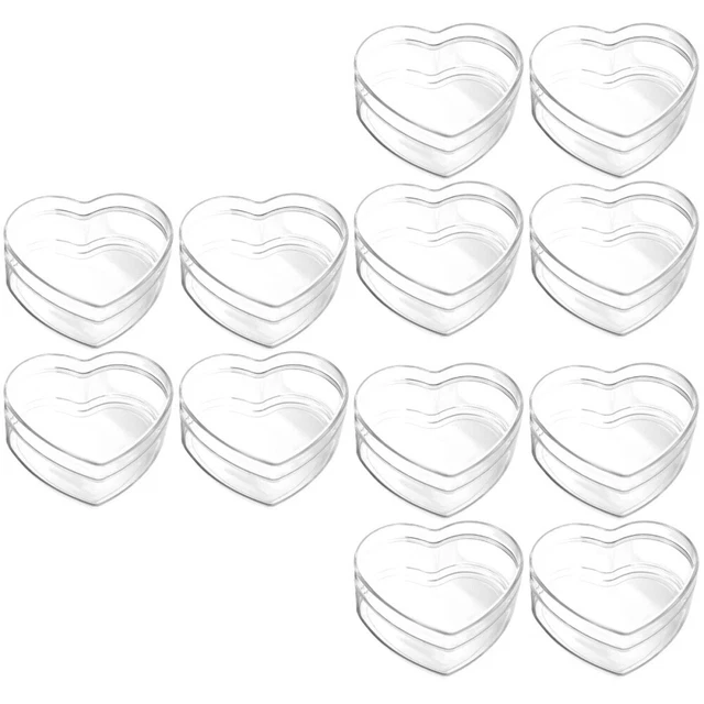 12 PIEZAS pequeñas cajas de tratamiento adorable forma de corazón contenedor de dulces