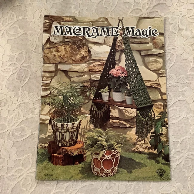 1 De colección 1975 Macrame Magic Craft Curso 23 Páginas Libro Revista H-234 Hippie