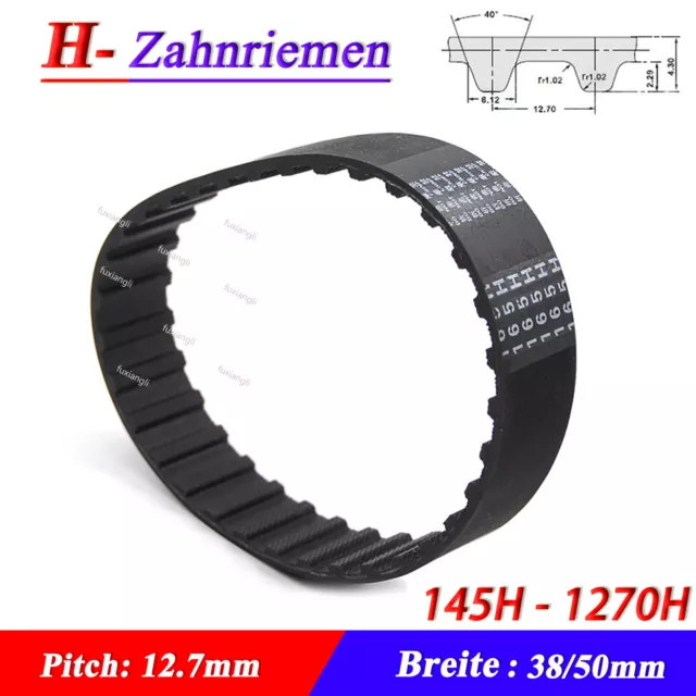 H Timing Belts Pitch 12.7mm Close Loop Rubber Synchronous Belt Width 38mm 50mm