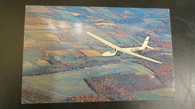 Schweizer 1-34 Glider over Elmira, NY Postcard