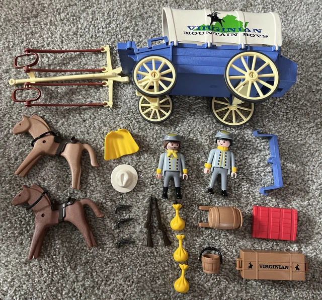 Playmobil CHARIOT SUDISTE VIRGINIAN cow boy Western farwest mountain boys Playmobil CHARIOT SUDISTE VIRGINIAN cow boy Western farwest mountain boys