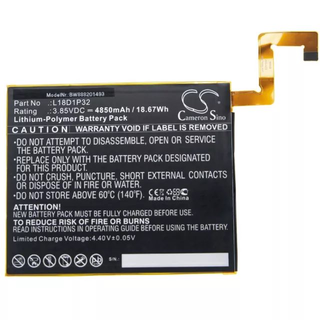 Batterie pour Lenovo Smart Tab X605 X605C M10 TB-X605FC TB-X605F 4850mAh 3,85V