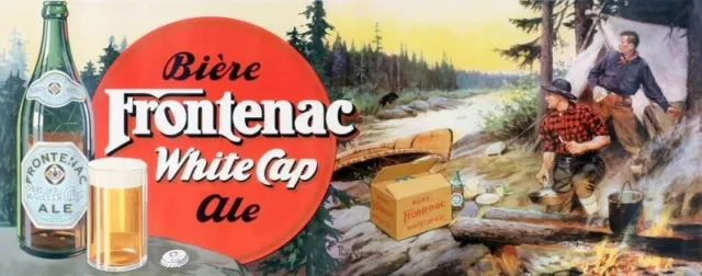 Frontenac White Cap Beer & Ale - Hunting Theme NEW Sign: 28" Wide USA STEEL