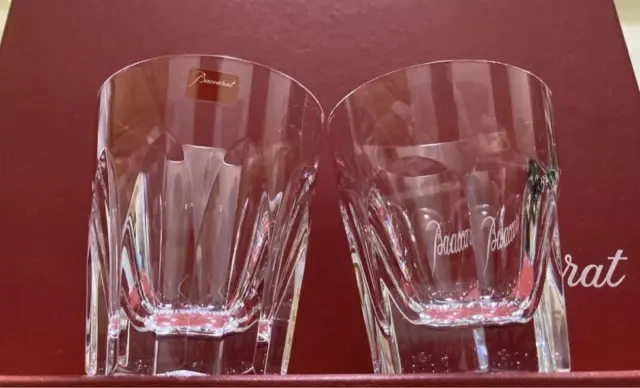 Baccarat Crystal Alcoure And Polignac Rocks Glasses Pair With Box