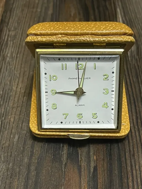 Vintage Phinne-Walker Travel Alarm Clock, Made in Germany Circa 1960’s-70’s.