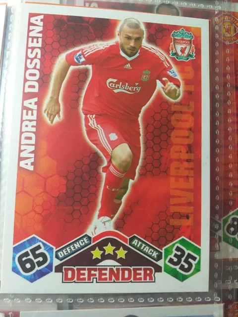 Tarjeta de jugador Topps Match Attax 2009/10 LIVERPOOL ANDREA DOSSENA VENDEDOR DEL REINO UNIDO