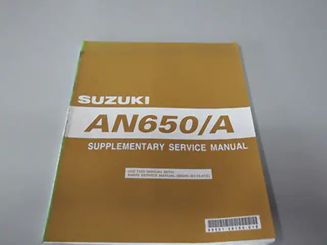 Manuale Supplementare Di Servizio Suzuki An 650/A Modello 2007 Lingua Inglese