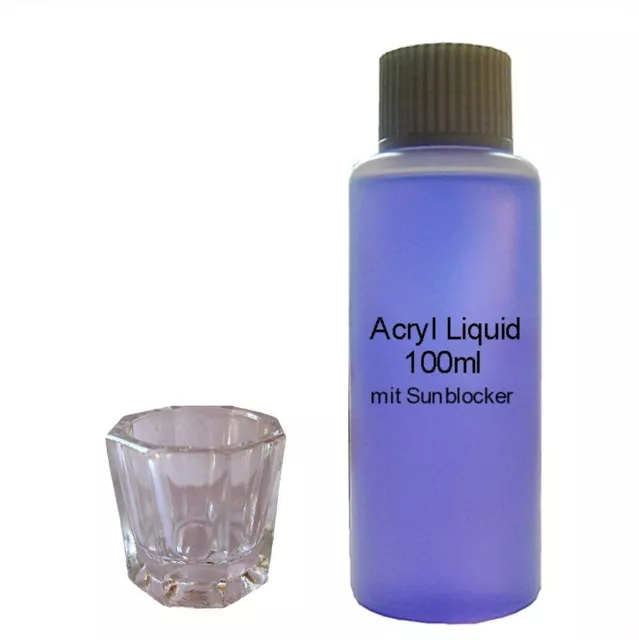 Acryl Liquid 100 ml mit Sunblocker Acrylliquid + Dappen Dish