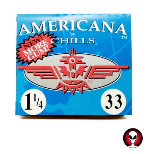 CHILLS AMERICANA TWO PACKS 1 1/4 Slow Burn HEMP ROLLING PAPERS 33 leaves a pack.
