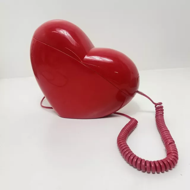 Teléfono Vintage Webcor SW 770 Rojo Forma Corazón Teléfono Arte Pop Hecho en Hong Kong