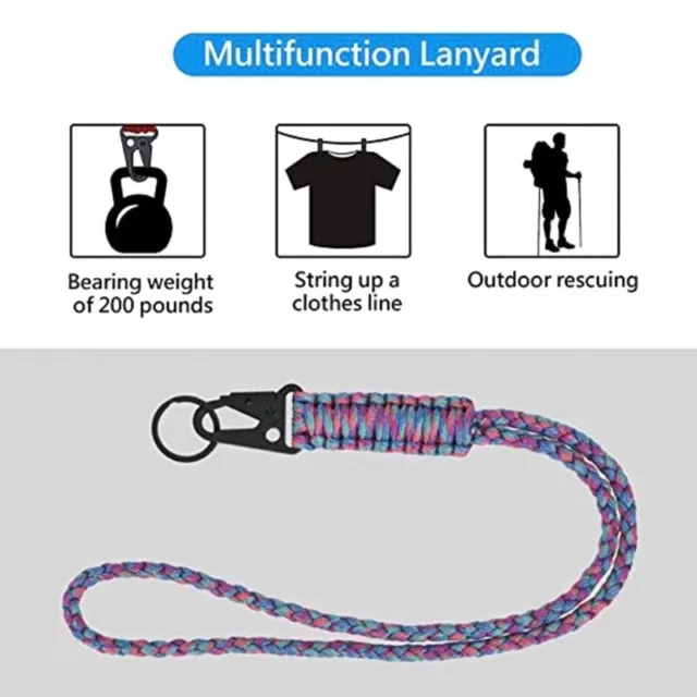 Hand-woven Wrist Lanyard Strap Hand Grip Belt Cord Bracelet Keychain for Wallets 2