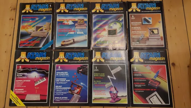 8 x Atari Magazin - 1. Jahrgang 1987 komplett 6 Hefte + Nr. 1+3 von 1988