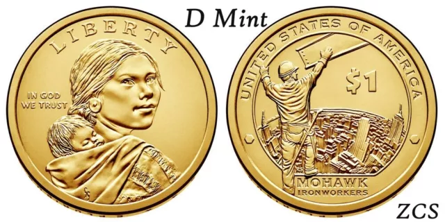 2015 D Native American Indian Dollar U.S. Mint Coin Mohawk Iron workers Coins