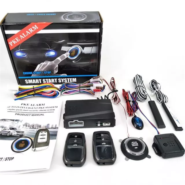 One-Button Keyless Entry Car Engine Start Lock Lgnition Starter Alarm System Kit